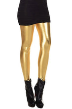 Load image into Gallery viewer, Metallic Wet Look Liquid Leggings Shiny Stretch Women Pencil Pants(gold)