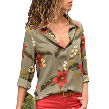 Load image into Gallery viewer, Women Blouses 2019 Fashion Long Sleeve Turn Down Collar Office Shirt Leisure Blouse Shirt Casual Tops Plus Size Blusas Femininas