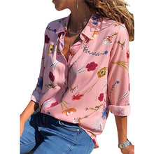 Load image into Gallery viewer, Women Blouses 2019 Fashion Long Sleeve Turn Down Collar Office Shirt Leisure Blouse Shirt Casual Tops Plus Size Blusas Femininas