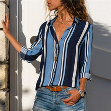 Load image into Gallery viewer, Women Blouses 2019 Fashion Long Sleeve Turn Down Collar Office Shirt Leisure Blouse Shirt Casual Tops Plus Size Blusas Femininas