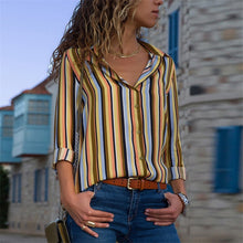 Load image into Gallery viewer, Women Blouses 2019 Fashion Long Sleeve Turn Down Collar Office Shirt Leisure Blouse Shirt Casual Tops Plus Size Blusas Femininas