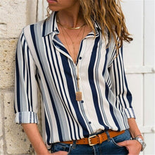 Load image into Gallery viewer, Women Blouses 2019 Fashion Long Sleeve Turn Down Collar Office Shirt Leisure Blouse Shirt Casual Tops Plus Size Blusas Femininas