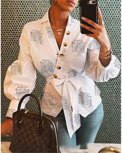 Load image into Gallery viewer, Fall 2019 Long Sleeve Fashion Women V Neck Tops And Blouses blusas mujer de moda Bandage Women Tops Streetwear Outfits Clothes