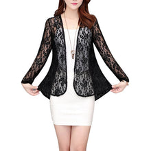 Load image into Gallery viewer, Women Summer Kimono Cardigan Sunproof Blouse Boho Style Beach Lace Chiffon Sunscreen Outwear Casual Long Sleeve Shirt Cardigan