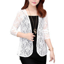 Load image into Gallery viewer, Women Summer Kimono Cardigan Sunproof Blouse Boho Style Beach Lace Chiffon Sunscreen Outwear Casual Long Sleeve Shirt Cardigan