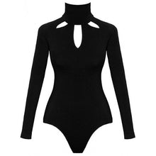 Load image into Gallery viewer, Sexy Women Bodysuit Rompers Hollow Out One-Pieces 2019 Spring Autumn Long Sleeve High-Necked Bodycon Body Suit Ladies Overalls