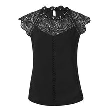 Load image into Gallery viewer, Summer 2019 Womens Tops Blouses Lace Patchwork Sleeveless Solid Shirt Women Blouse Blusas Roupa Feminina Shirt